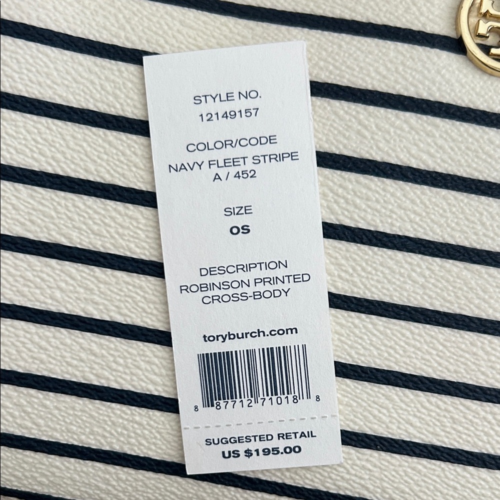 Tory Burch Blue and Cream Striped Crossbody bag - Picture 2 of 7